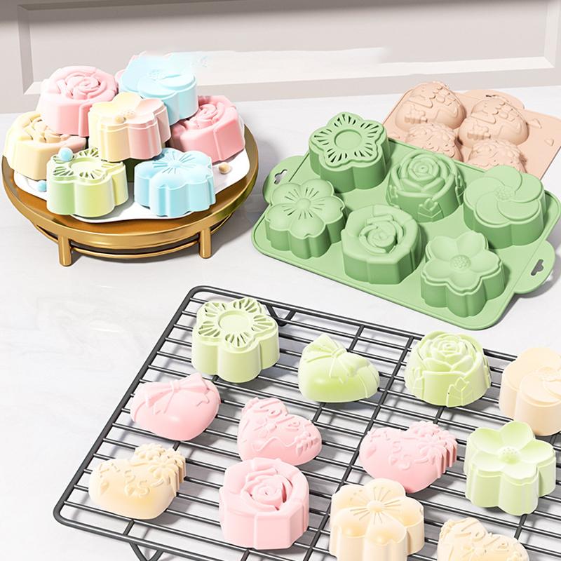 Bath Bomb Mold - SU Bloemen Siliconen Mal, 6 Vormen