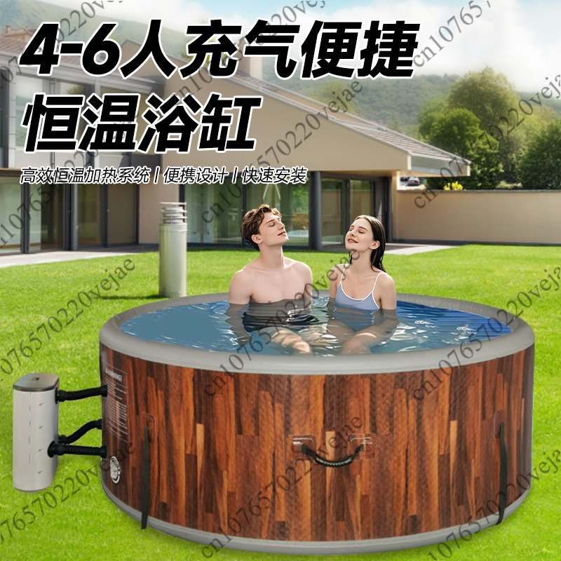 Spa Wellness Jacuzzi - Thermostatische jacuzzi, opblaasbaar buitenzwembad, jetbad, warmwaterzwembad,