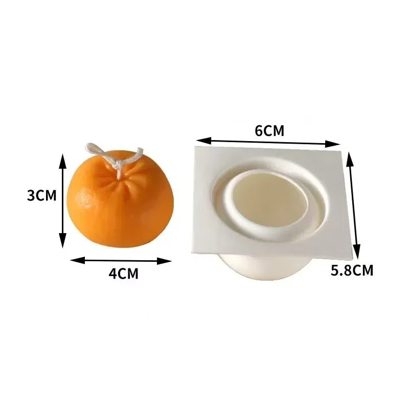 Bath Bomb Mold - Nieuwe 3D Oranje Siliconen Kaarsvorm Fruitvormige